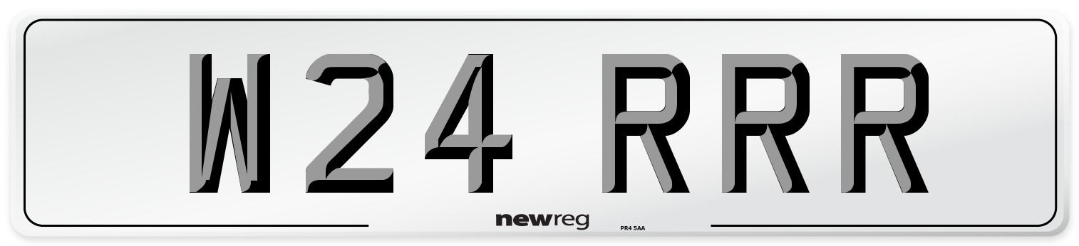 W24 RRR Number Plate from New Reg